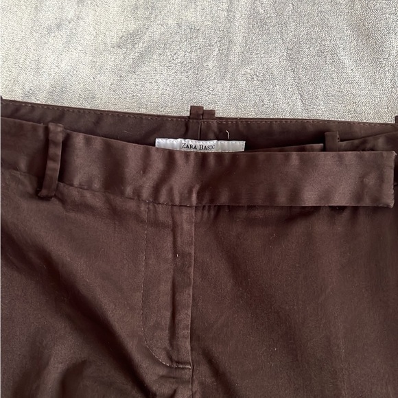 ZARA BASIC brown pants size 2 - Picture 3 of 6